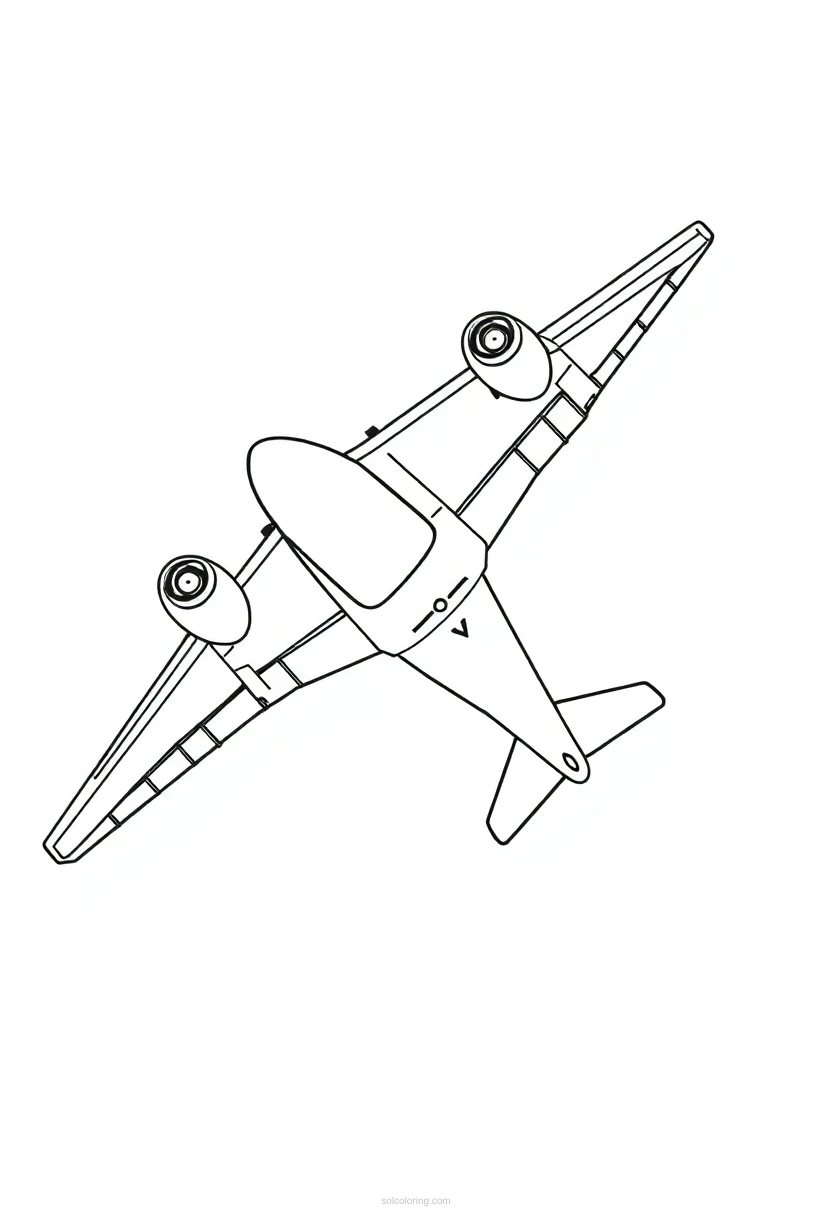 Airplane coloring page for kids