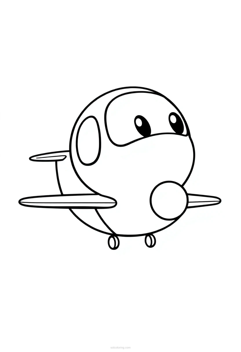 Airplane coloring page for kids