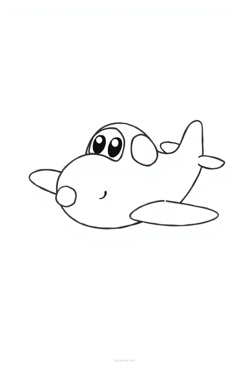 Airplane coloring page for kids