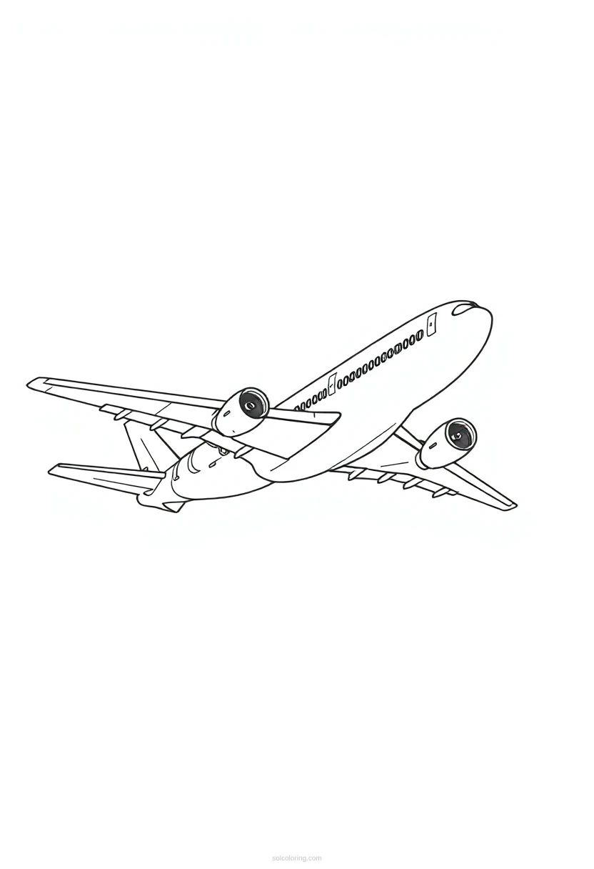 Airplane coloring page for kids