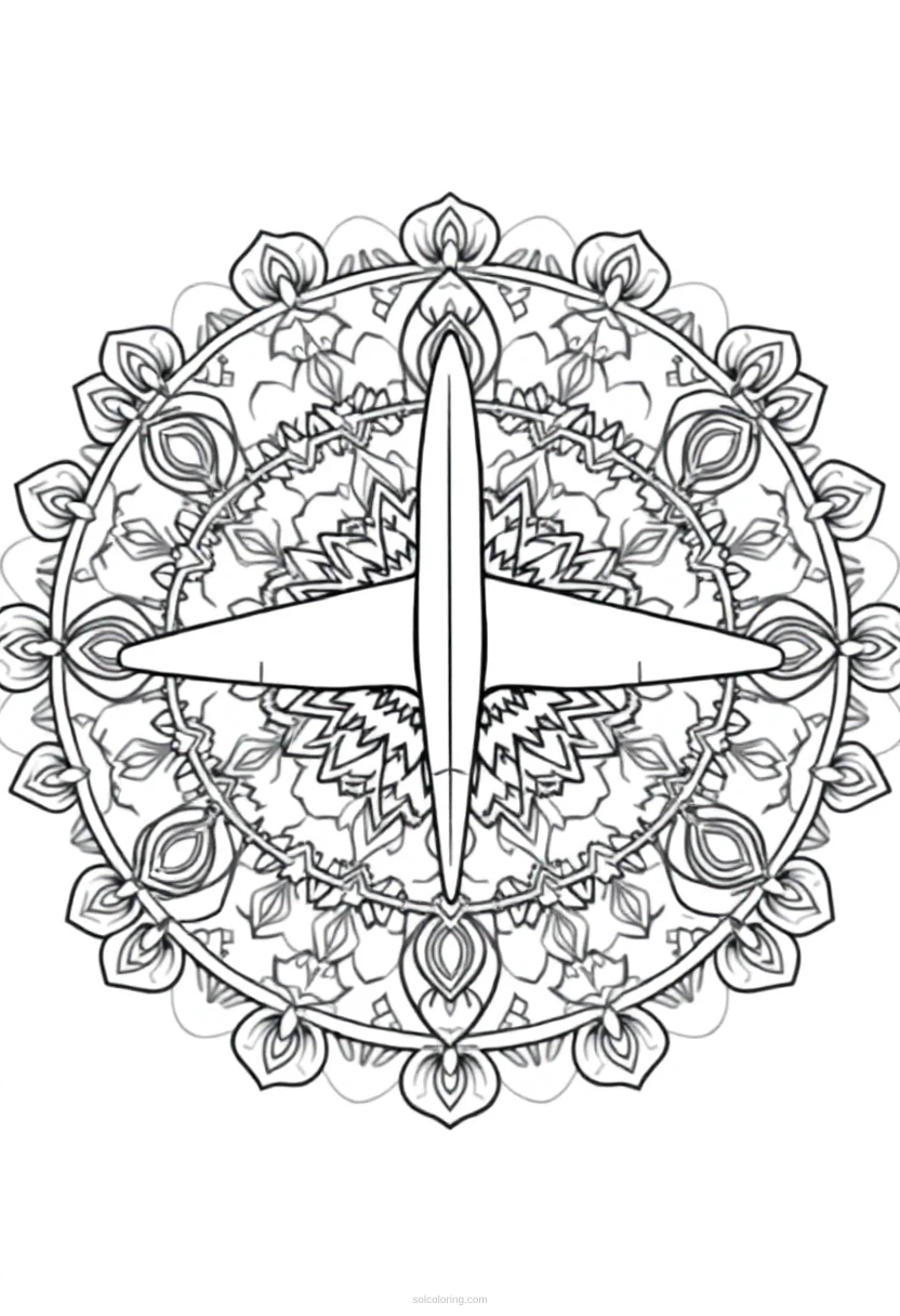 Airplane coloring page for kids
