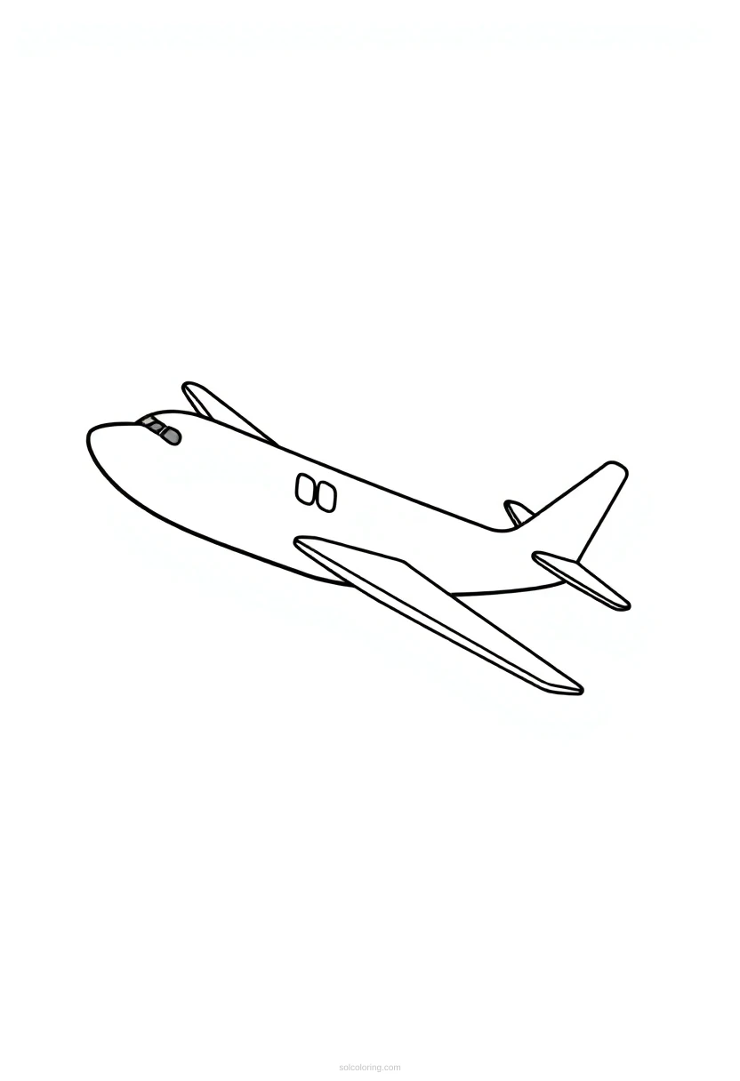 Airplane coloring page for kids