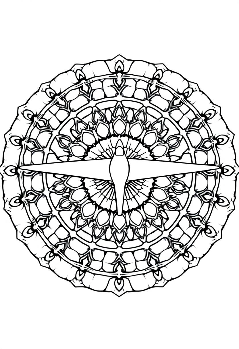 Airplane coloring page, free printable