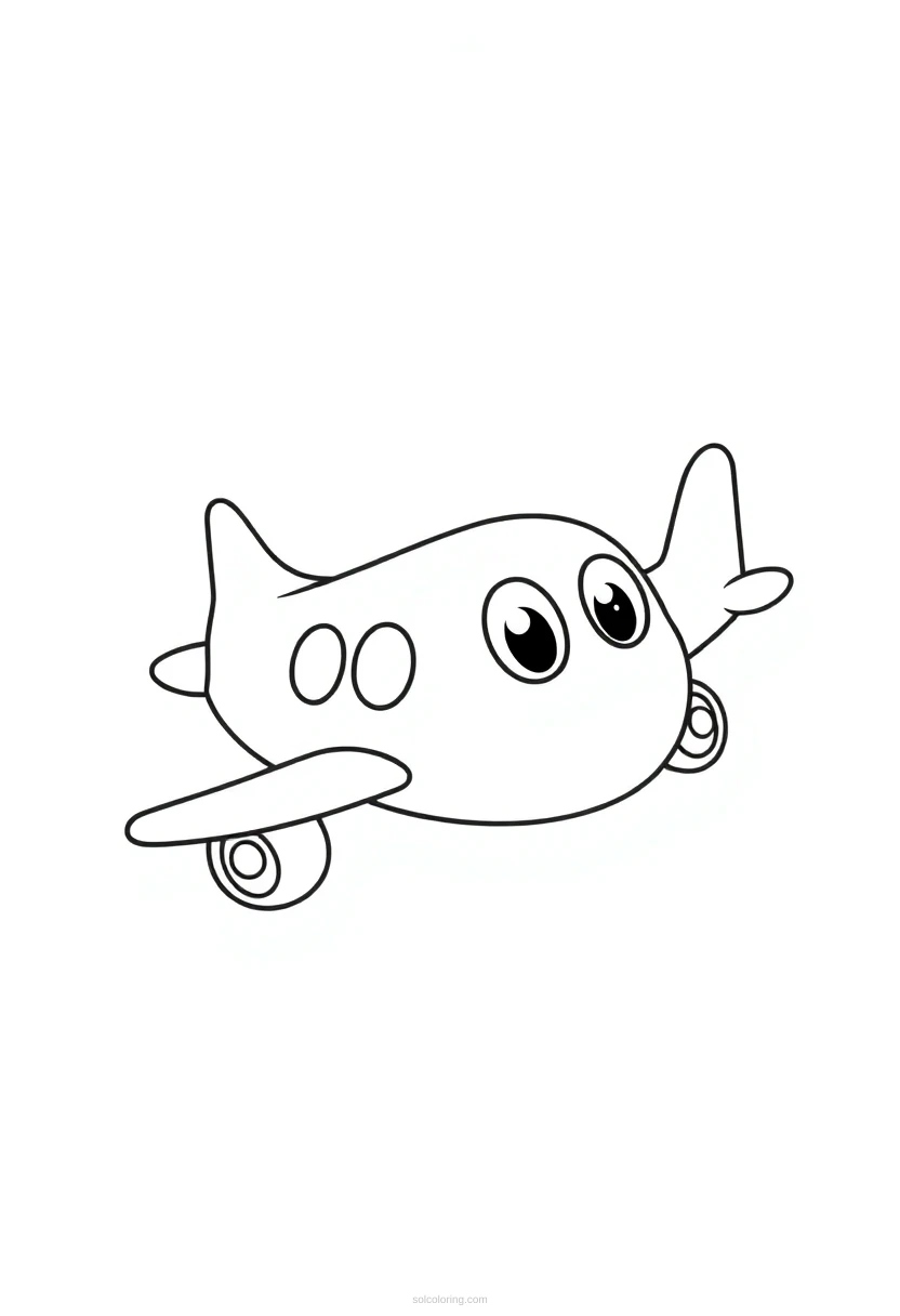 Airplane coloring page for kids