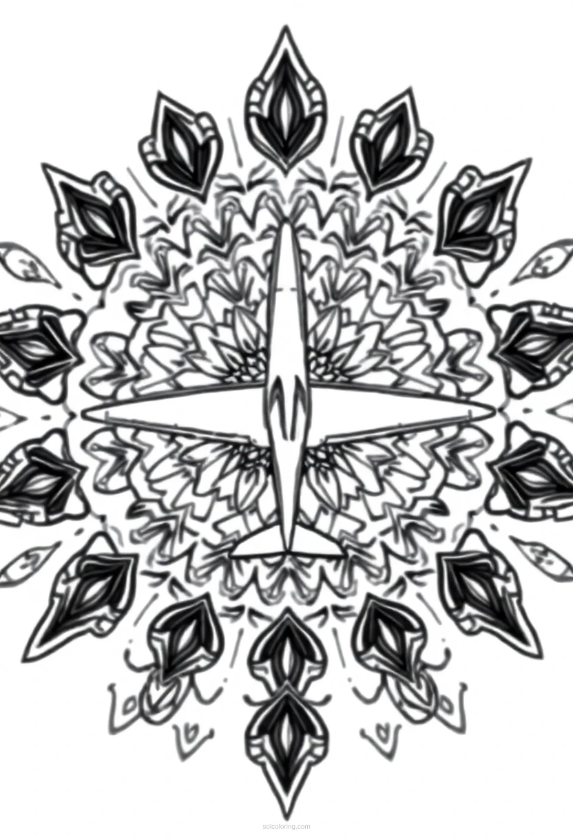 Airplane coloring page for kids