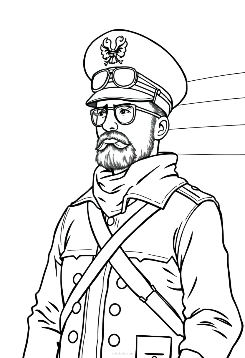 Airship Captain coloring page for kids