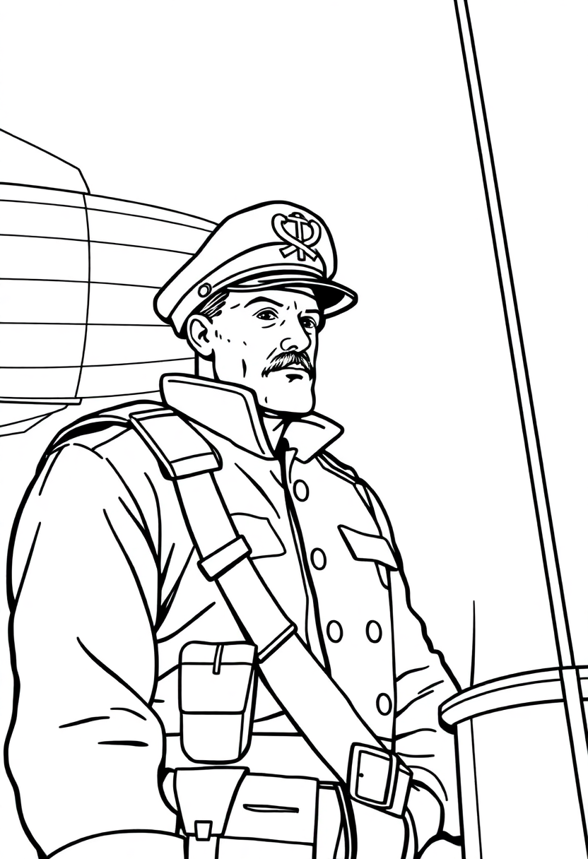Airship Captain coloring page, free printable