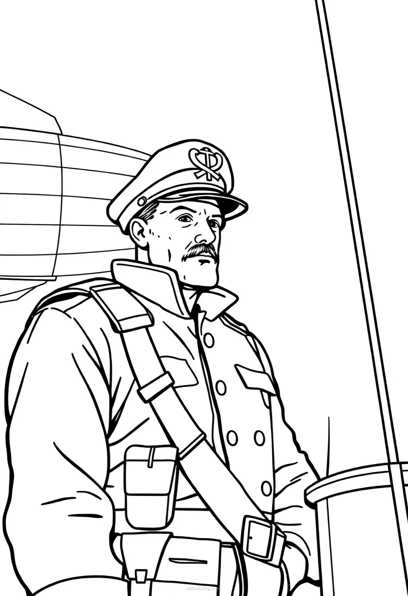 Airship Captain coloring page for kids
