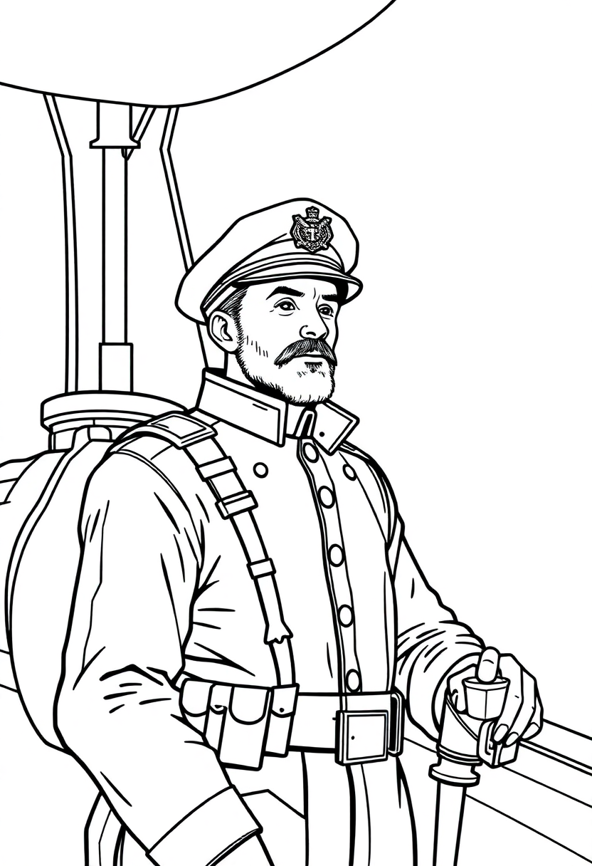 Airship Captain coloring page, free printable