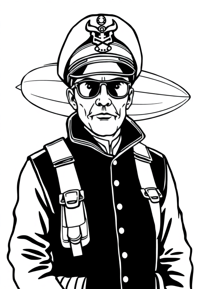 Airship Captain coloring page, free printable