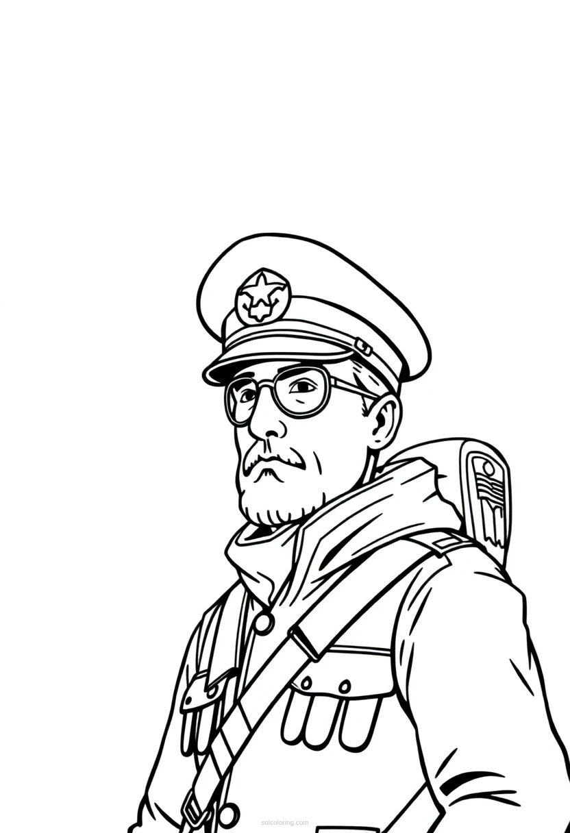 Airship Captain coloring page for kids