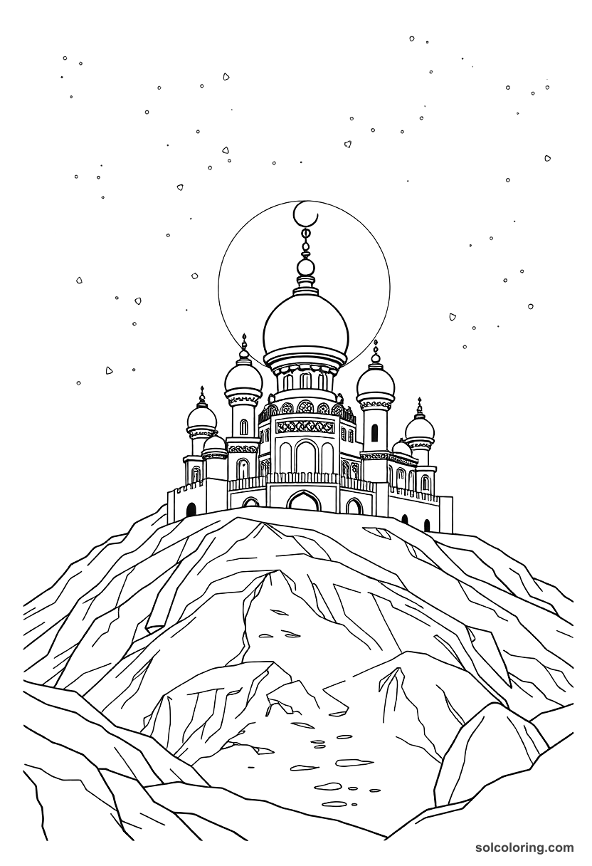 Aladdin S Palace Rising From The Ground Overnight coloring pages