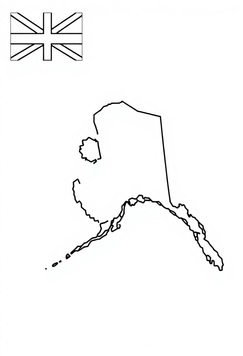 Alaska State Flag coloring page
