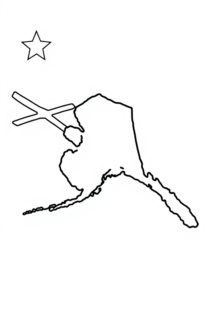Alaska State Flag coloring page, free printable