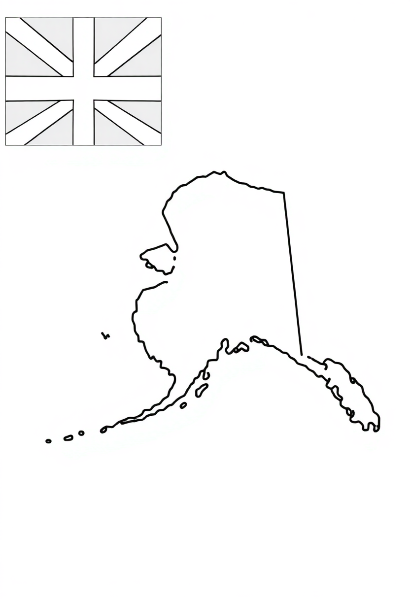 Alaska State Flag coloring page, free printable