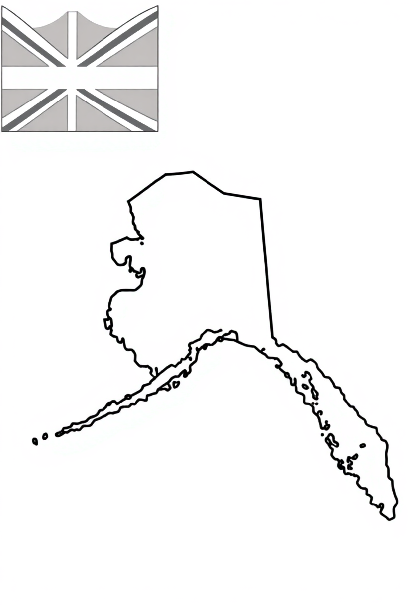 Alaska State Flag coloring page, free printable