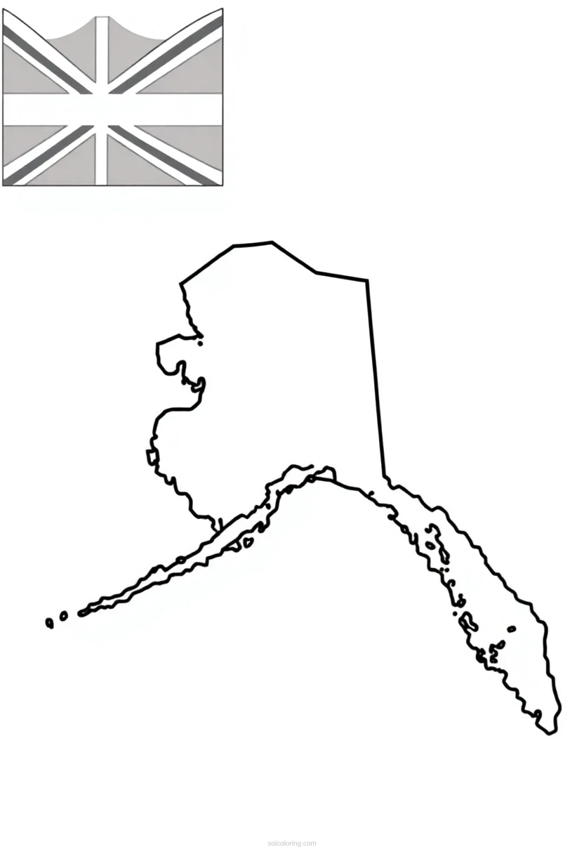Alaska State Flag coloring page for kids