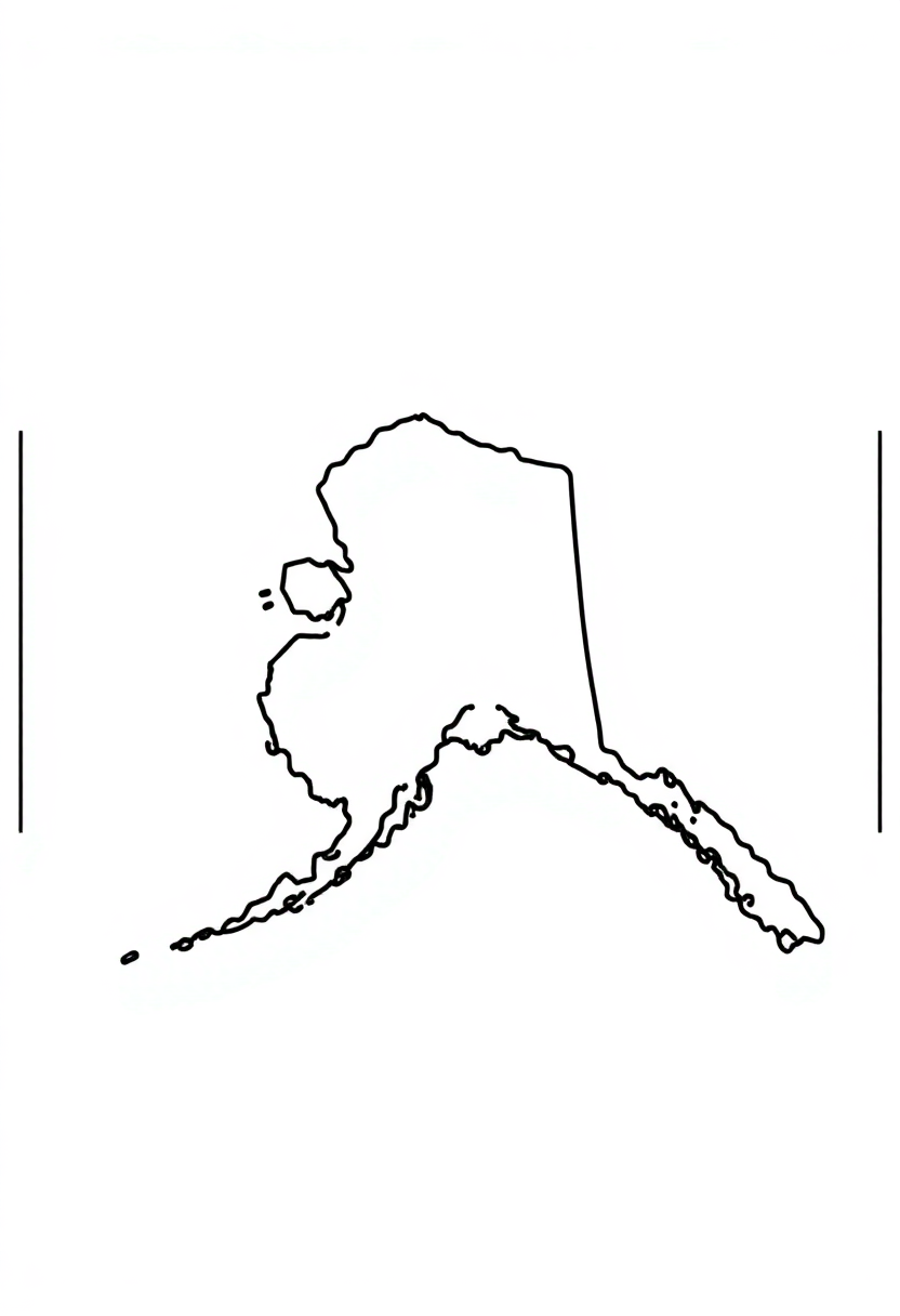 Alaska State Flag coloring page, free printable