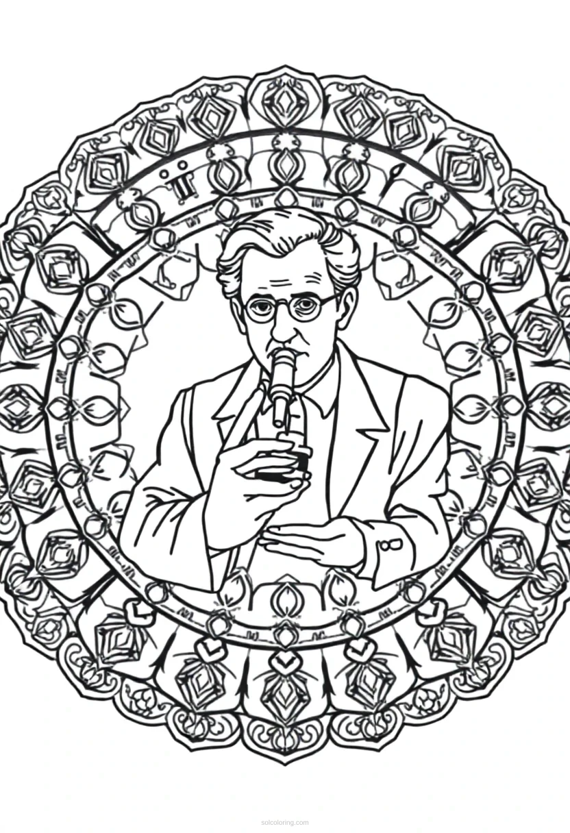 Alexander Fleming with Microscope and Petri Dishes coloring page for kids