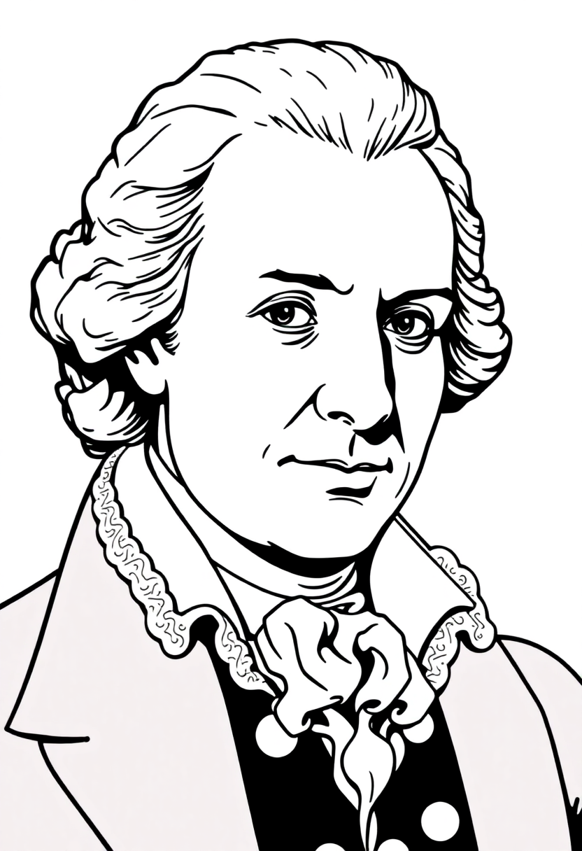 Alexander Hamilton Portrait coloring page, free printable