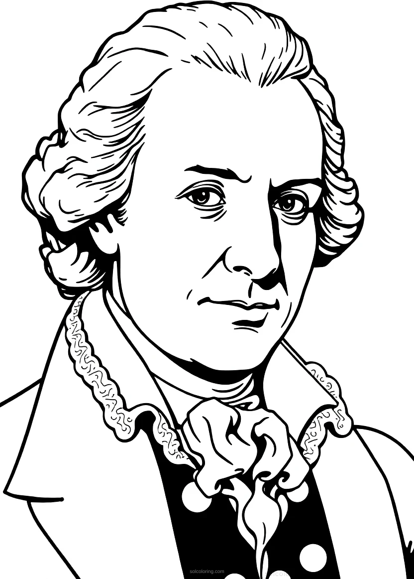 Alexander Hamilton Portrait coloring page for kids