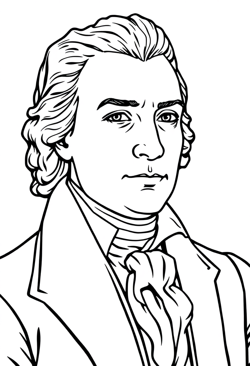 Alexander Hamilton Portrait coloring page, free printable