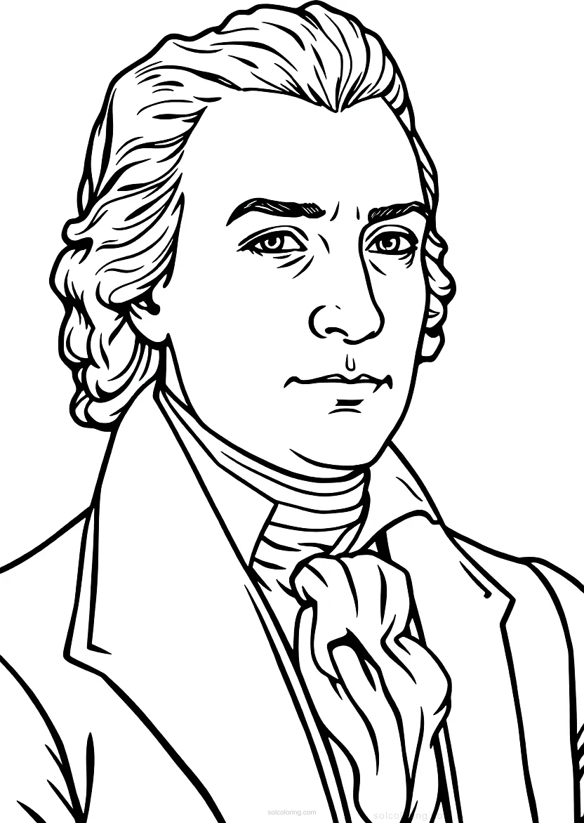 Alexander Hamilton Portrait coloring page for kids