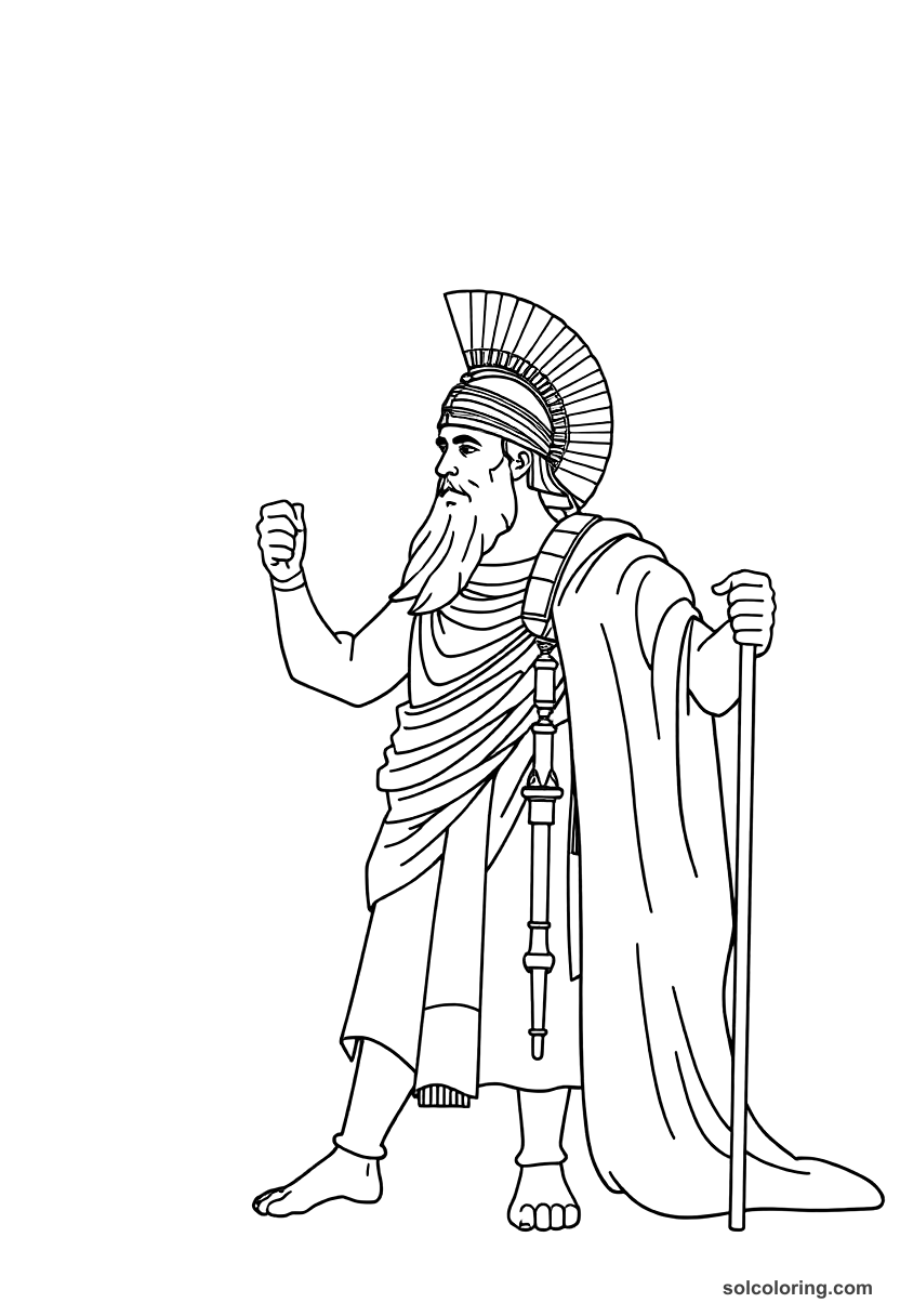 Simple Alexander the Great in Egypt coloring page, free printable simple style