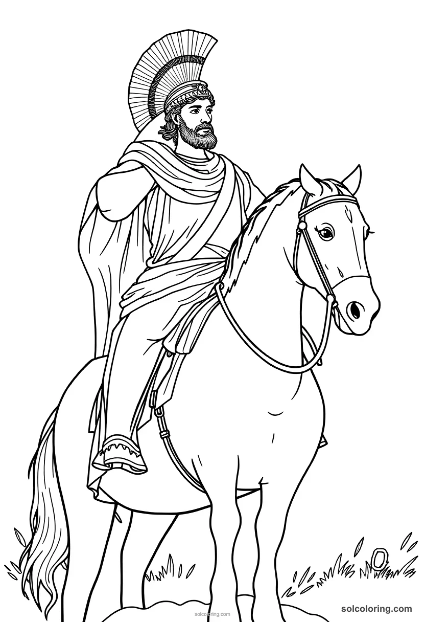 Alexander The Great On Horseback coloring pages