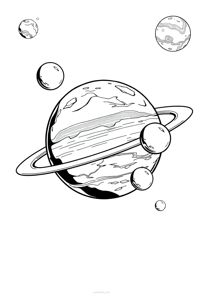 Alien Planet With Multiple Moons coloring pages