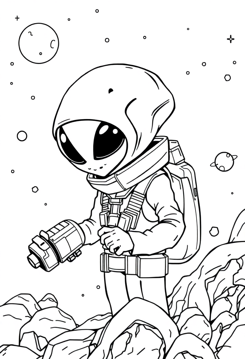Alien Space Explorer coloring pages