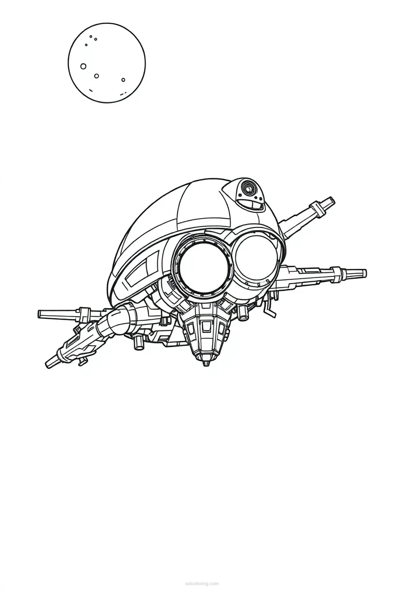 Alien Space Station coloring page for kids