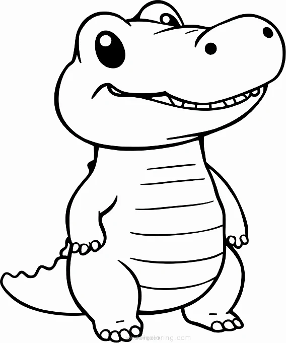 Alligator coloring page for kids