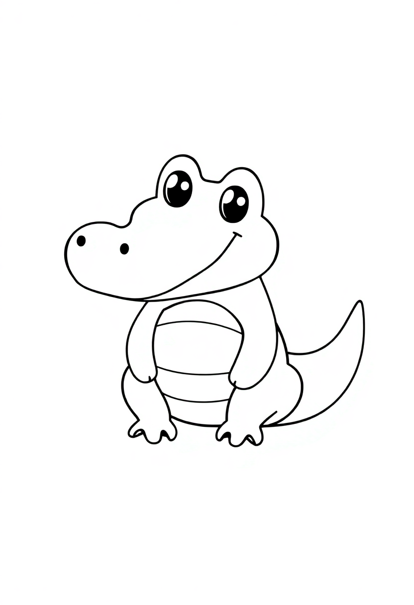 Alligator coloring page, free printable