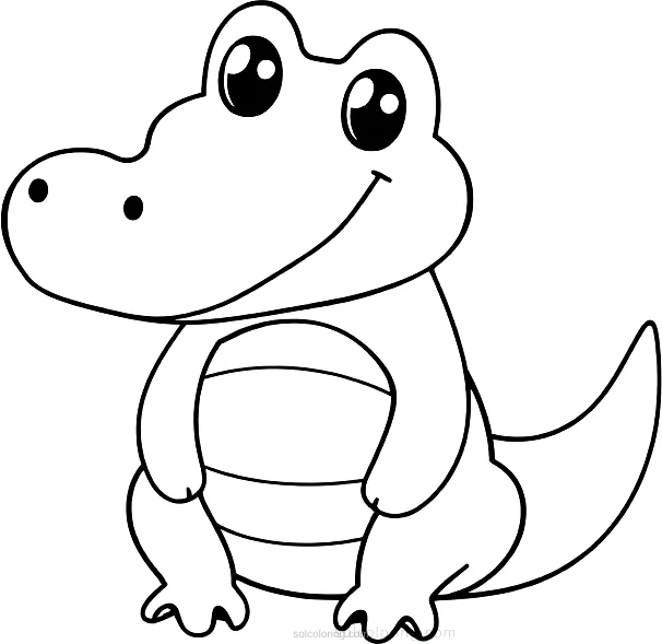 Alligator coloring page for kids