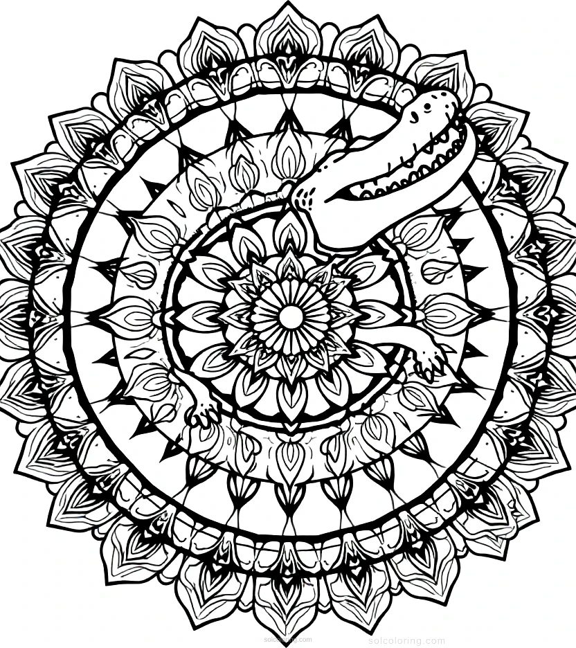 Alligator coloring page for kids