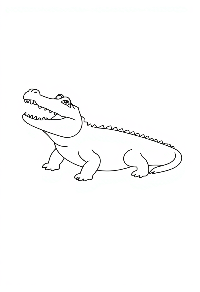 Alligator coloring page, free printable