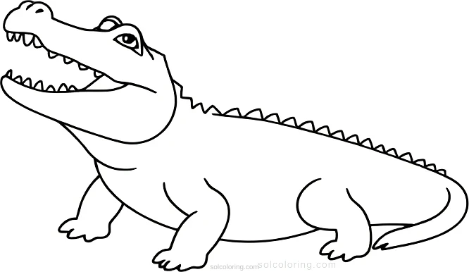 Alligator coloring page for kids
