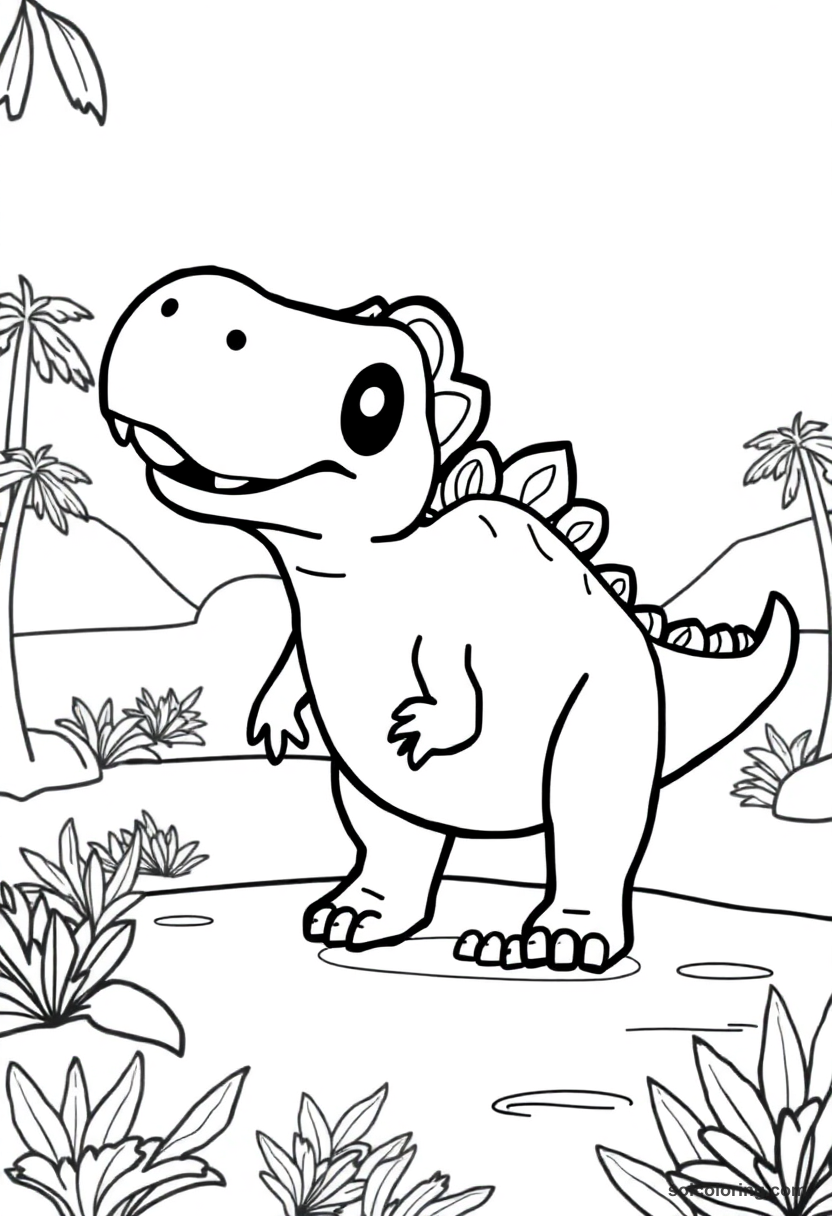 Cute Cartoon Allosaurus