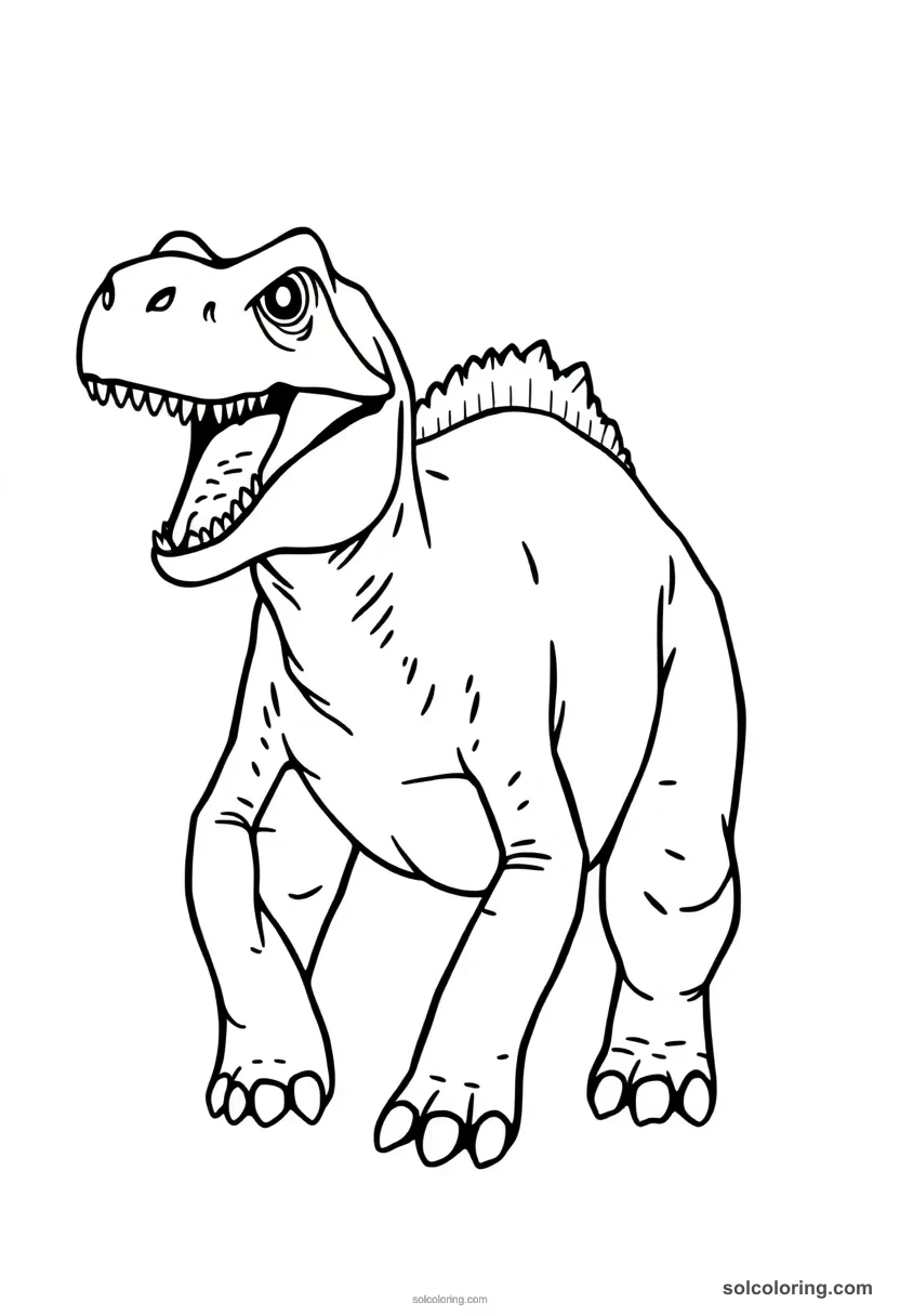 Simple Allosaurus simple coloring page for kids