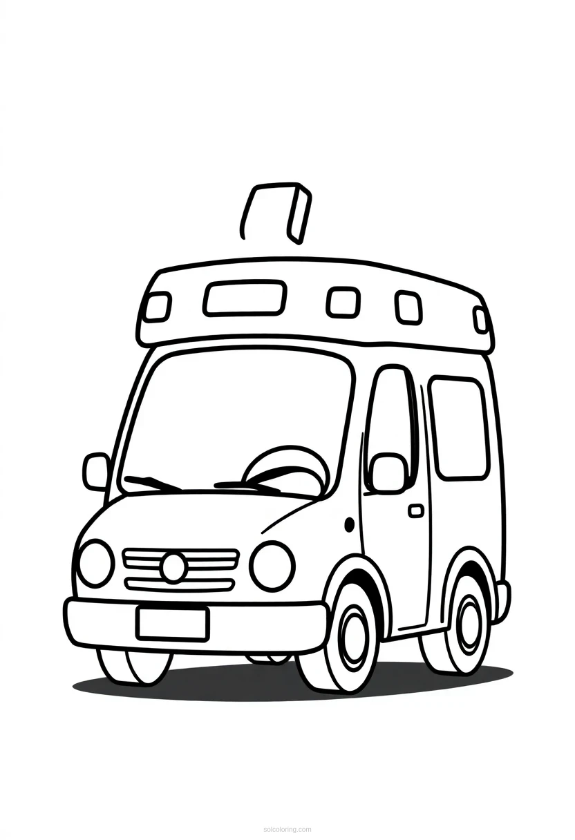Ambulance coloring page for kids