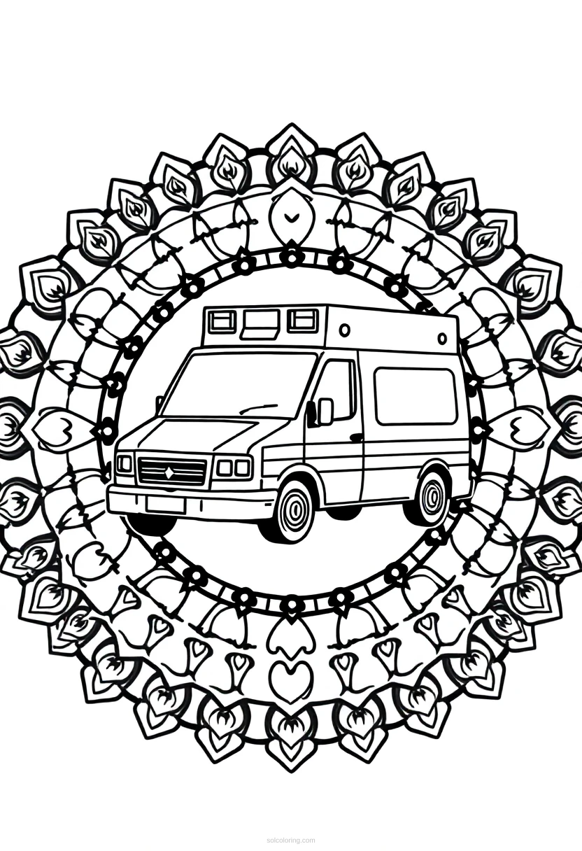 Ambulance coloring page for kids