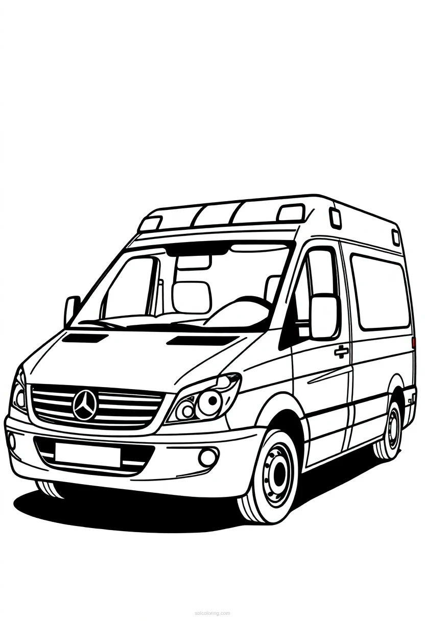 Ambulance coloring page for kids