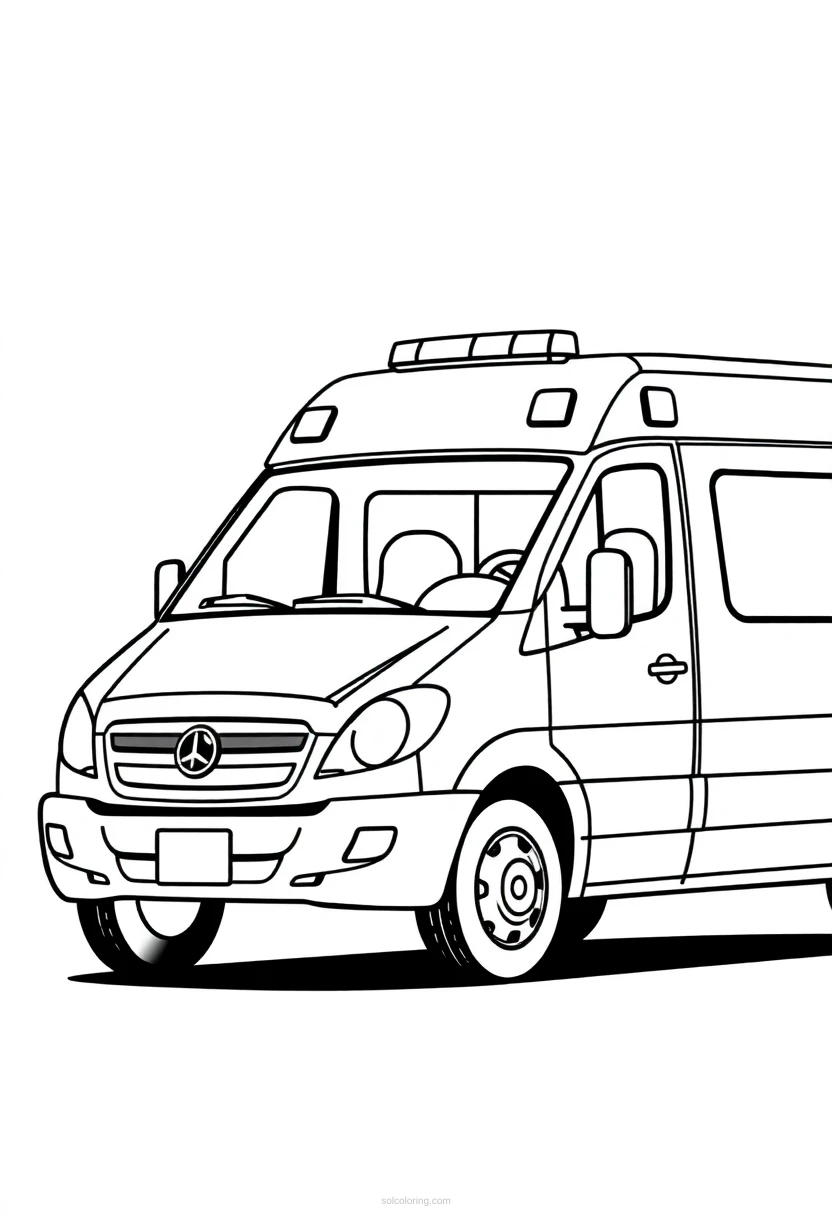 Ambulance coloring page for kids
