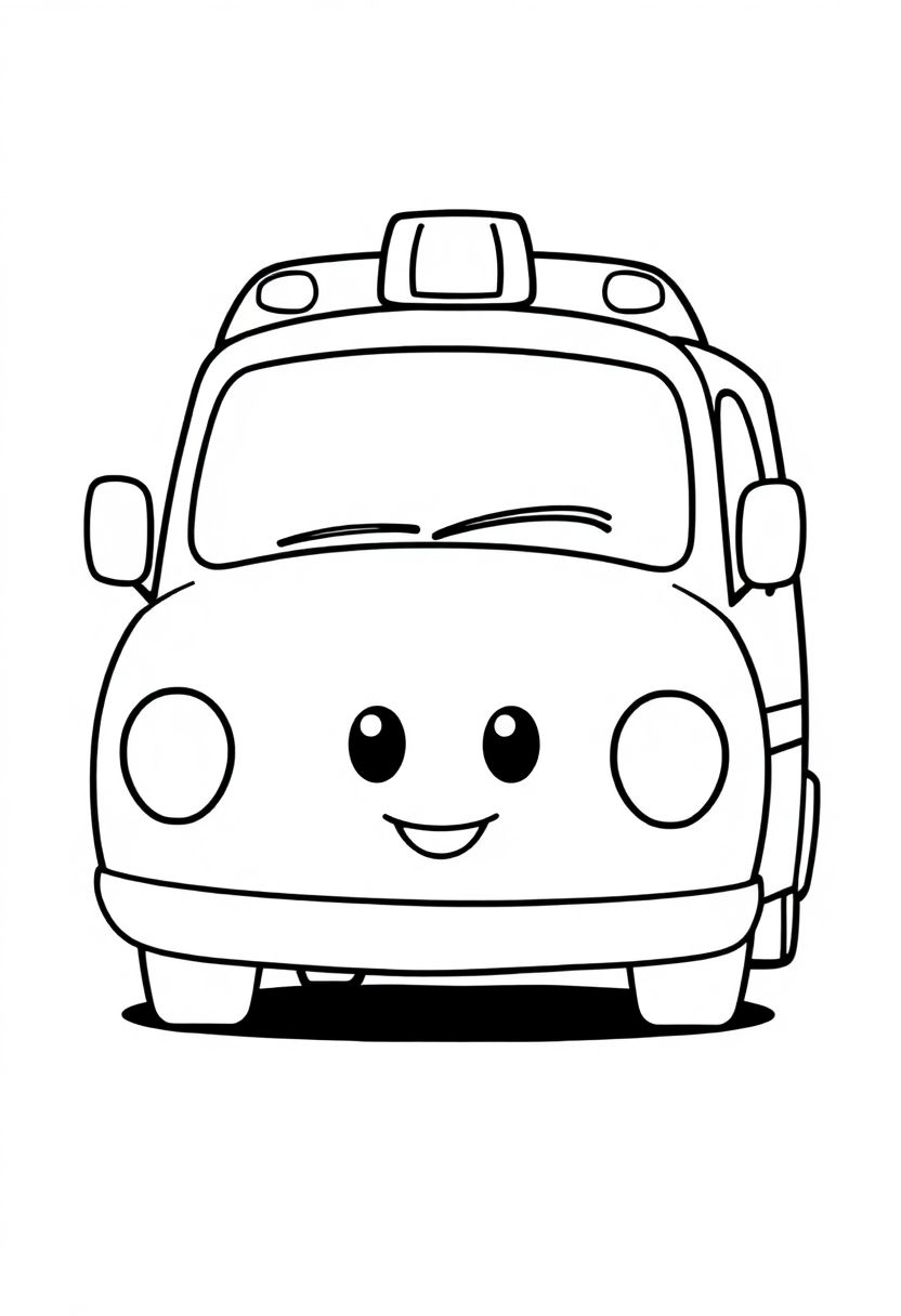 Ambulance coloring page, free printable