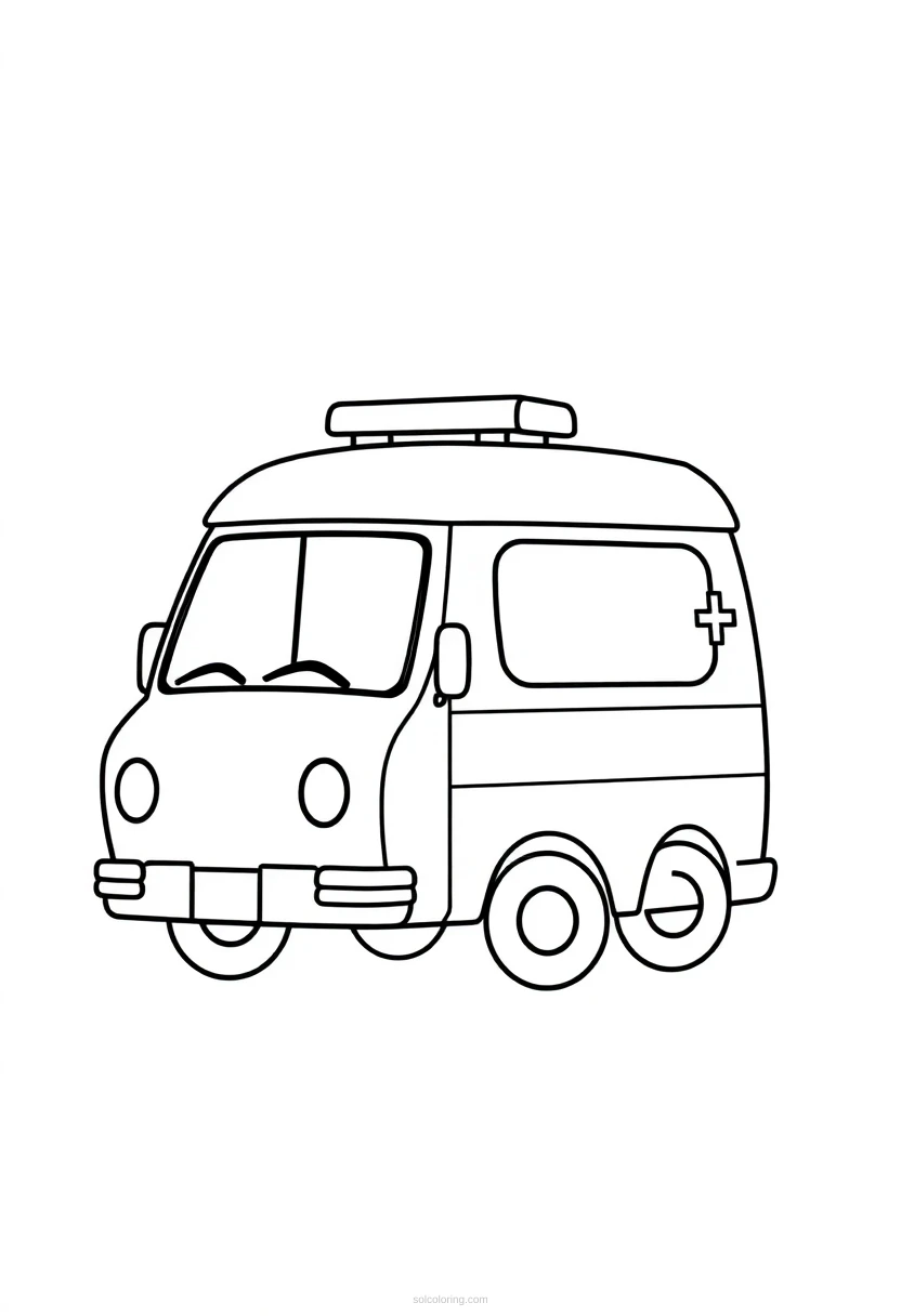 Ambulance coloring page for kids