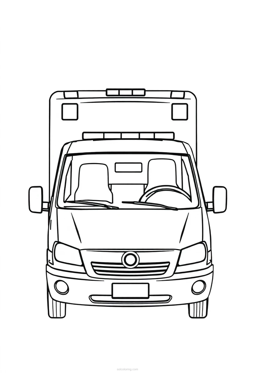 Ambulance coloring page for kids