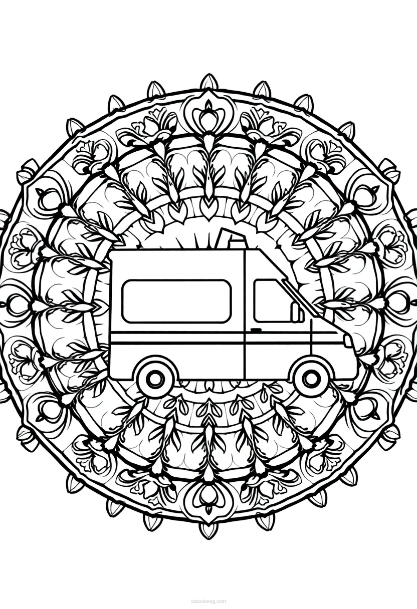 Ambulance coloring page for kids