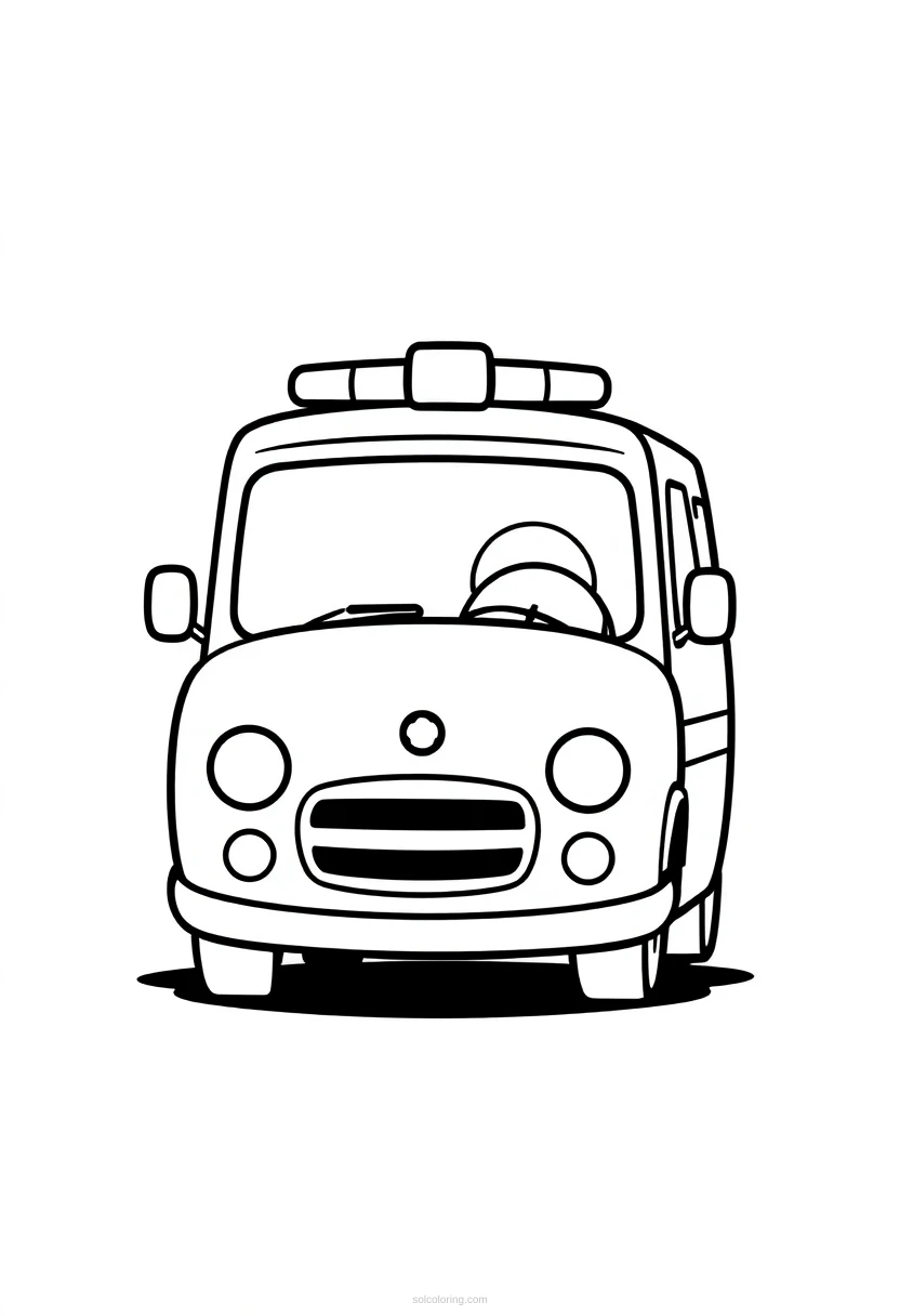 Ambulance coloring page for kids