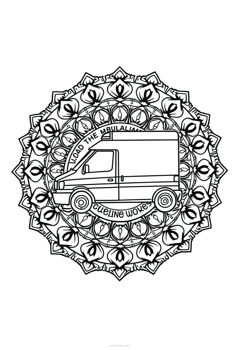 Ambulance coloring page for kids